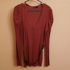 Button down sweater.